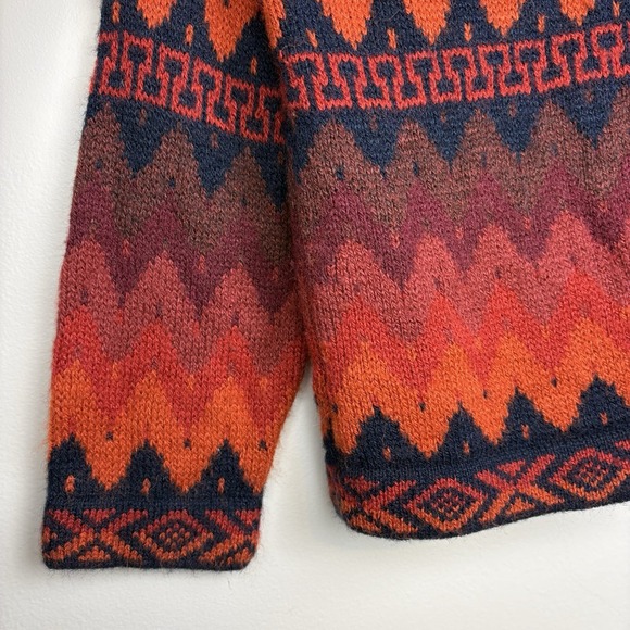 Vintage Peruvian Alpaca Women's S Cardigan Geometric Pattern Boho Hippie Indie - Picture 6 of 8